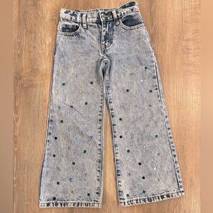 Truly Me Girls Bejeweled Wide Leg Jeans, size 6